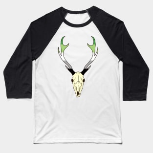 Aromantic Pride Deer Skull Baseball T-Shirt